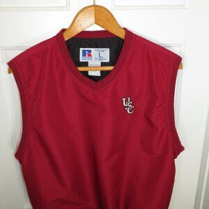 Vintage South Carolina Gamecocks Mens L Windbreaker Sweater Vest Jacket Russell